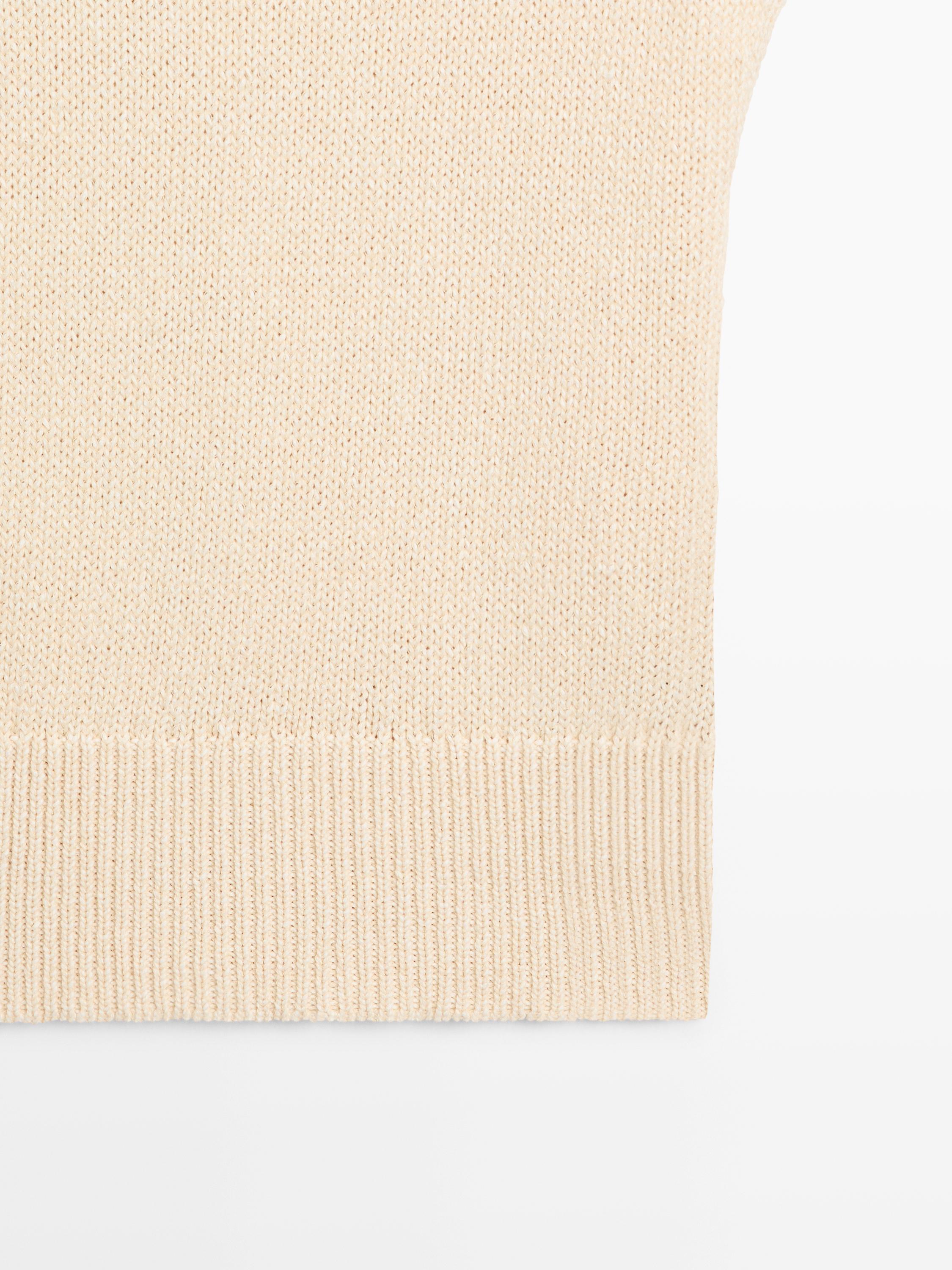 Veste sans manches en maille de coton mélangé